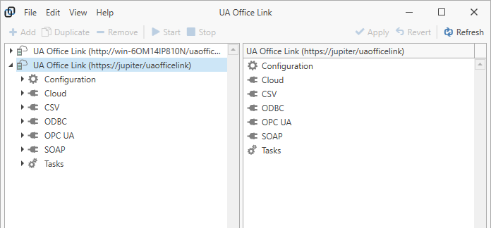 Connecting to multiple UA Office Link instances