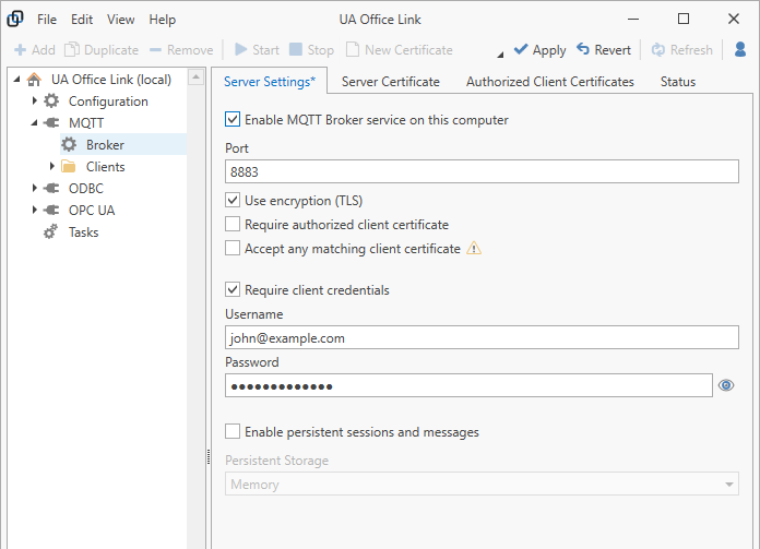 MQTT Connector - Broker Configuration