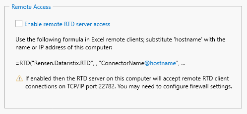 Enable Remote RTD access
